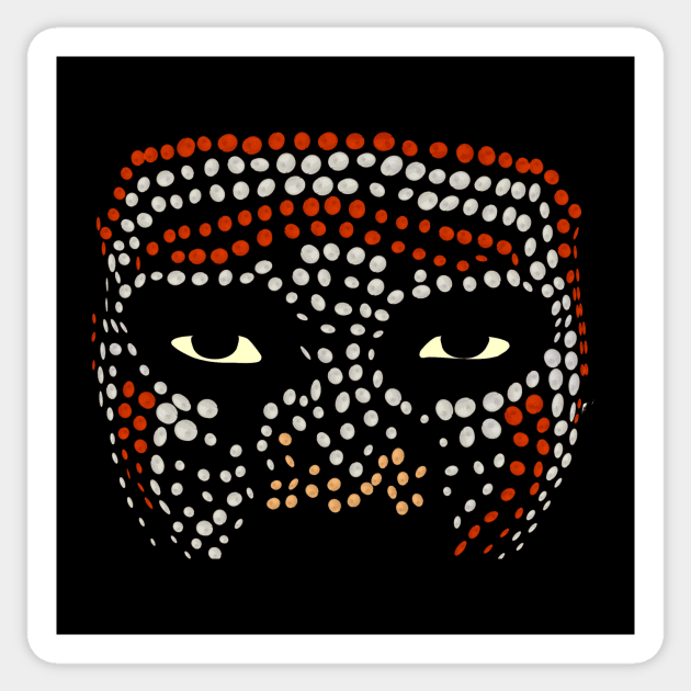 African Art Warrior Face Dots Sticker by ClothedCircuit